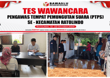 insert : Proses Rekrutmen PTPS oleh PANWASCAM Ratolindo. [ foto : Usman Ayahu ]