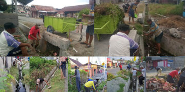 Ketua-ketua RT Kelurahan Dondo Barat, Kecamatan Ratolindo, Kabupaten Tojo Una-Una, Galang Tenaga Kerja Bakti Besihkan Selokan/Drainase.