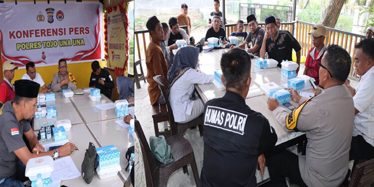 Polres Touna gelar konferensi pers yang dirangkaikan Bukber dengan Awak Media. Rabu (25/2/2026)