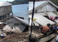 Foto Humas Polres Touna : Puing  Rumah Warga Di Desa Lindo Akibat Angin Puting Beliung, , Rabu (4 /2/2026)