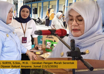 Wabub Hj. SURYA, S.Sos., M.Si. - Gerakan Pangan Murah Serentak Nasinoal  Pasar Rakyat Ampana. Jumat (13/2/2026)