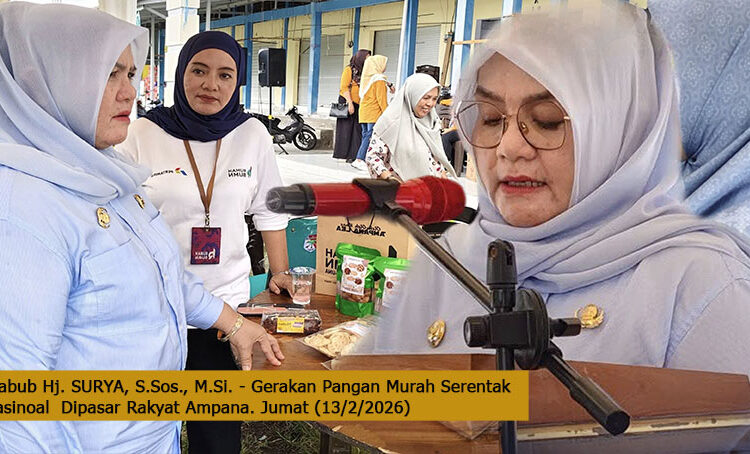 Wabub Hj. SURYA, S.Sos., M.Si. - Gerakan Pangan Murah Serentak Nasinoal  Pasar Rakyat Ampana. Jumat (13/2/2026)