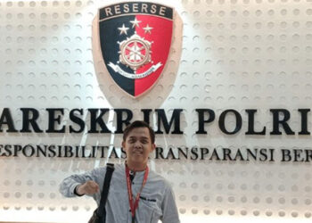Kuasa Hukum korban, Muhamad Alif Septianto, S.H, saat berada di Reskrim Umum Mabes Polri bebebrapa waktu lalu