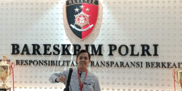 Kuasa Hukum korban, Muhamad Alif Septianto, S.H, saat berada di Reskrim Umum Mabes Polri bebebrapa waktu lalu