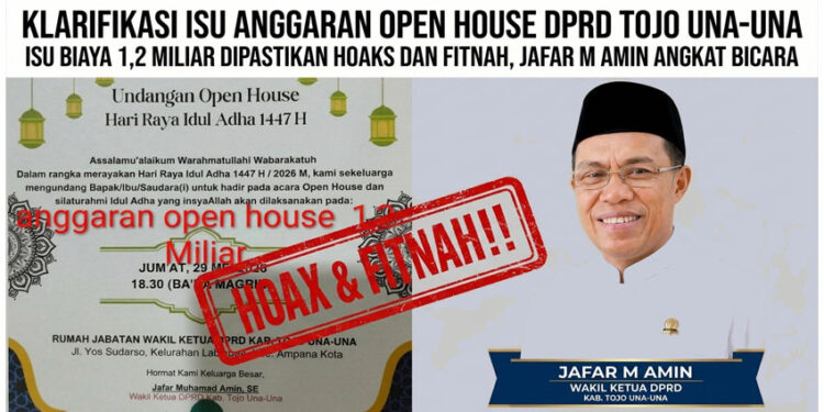 Isu Anggaran Open House Rp 1,2 Miliar Wakil Ketua DPRD Touna Dipastikan Hoaks