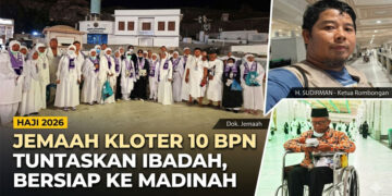 Sumber Foto (SAMAS) : Kondisi seluruh jemaah Kondisi Kloter 10 BPN, Minggu, 7 Juni 2026, pukul 01.36 waktu Arab Saudi (atau pukul 06.36 WITA).