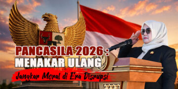 Wakil Bupati Tojo Una-Una, Hj. Surya, S.Sos., M.Si., membacakan pidato tertulis dari BPIP pada Upacara peringatan Hari Lahir Pancasila. Senin pagi, 1 Juni 2026