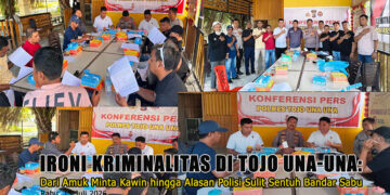 Foto : konferensi pers Markas Kepolisian Resor (Polres) Tojo Una-Una (Touna), pada Rabu, 15 Juli 2026