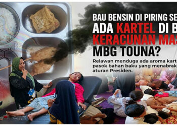 "Nyawa anak bukan taruhan politik. Foto ini menunjukkan harga yang harus dibayar akibat buruknya implementasi program di lapangan. Tuntutan Relawan jelas: audit, copot Korwil yang gagal, suspend SPPG bermasalah, dan hapus praktik monopoli bahan baku." (Foto: Dok. Relawan Kawal MBG Touna)