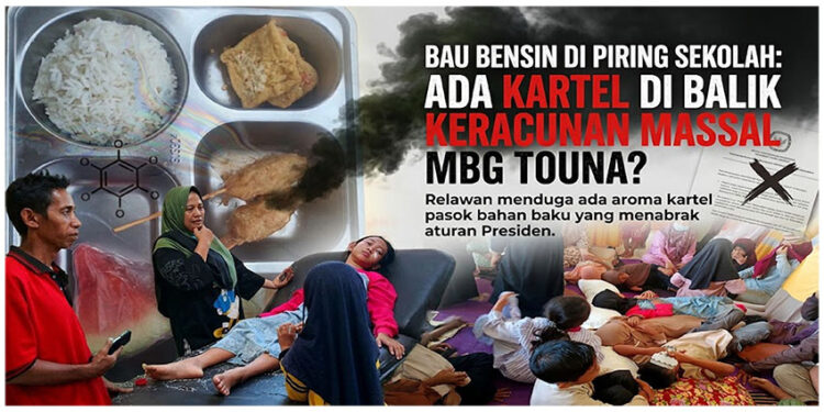 "Nyawa anak bukan taruhan politik. Foto ini menunjukkan harga yang harus dibayar akibat buruknya implementasi program di lapangan. Tuntutan Relawan jelas: audit, copot Korwil yang gagal, suspend SPPG bermasalah, dan hapus praktik monopoli bahan baku." (Foto: Dok. Relawan Kawal MBG Touna)