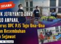 Jajaran pengurus Dewan Pimpinan Cabang Pro Jurnalismedia Siber (DPC PJS) Kabupaten Tojo Una-Una menjenguk rekan wartawan lokal, Jefriyanto Dako, yang tengah menjalani perawatan inap di Rumah Sakit Umum Daerah (RSUD) Ampana, Minggu (27/9/2026) malam