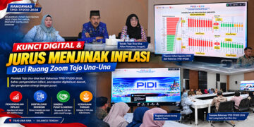 Pemkab Touna - TPID dan TP2DD Tahun 2026 saat ikuti  Rakornas yang dilaksanakan secara daring melalui Zoom Meeting, Kamis (24/9/2026). Foto : Istimewa- Diedit Digital