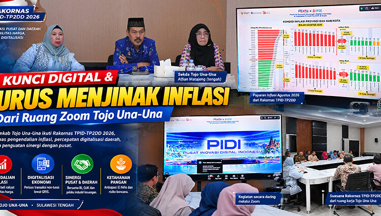 Pemkab Touna - TPID dan TP2DD Tahun 2026 saat ikuti  Rakornas yang dilaksanakan secara daring melalui Zoom Meeting, Kamis (24/9/2026). Foto : Istimewa- Diedit Digital