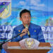 Bupati Tojo Una-Una Ilham Lawidu saat menyampaikan sambutan pada pembukaan Rapat Koordinasi (Rakor) Evaluasi Program Asta Cita di Reconnect Buka Buka Island, Kecamatan Ampana Tete, Jumat (11/9/2026).